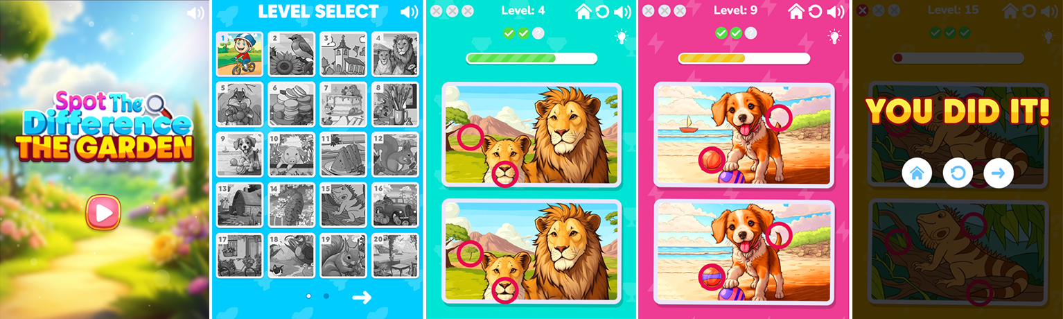 Spot The Difference:The Garden [Phaser 3, HTML5]