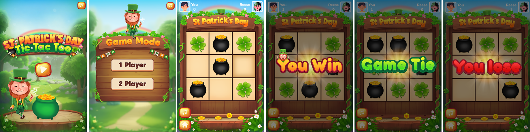 St Patrick's Day Tic-Tac-Toe [Phaser 3, HTML5] - 1